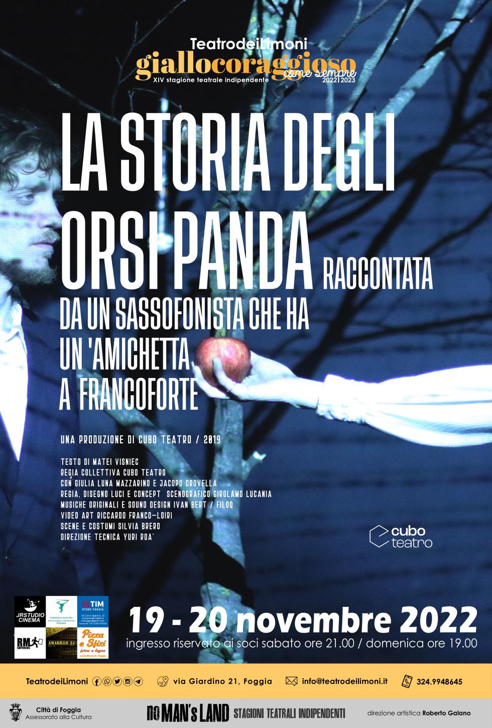 La storia degli orsi panda raccontata da un sassofonista che ha un'amichetta a Francoforte